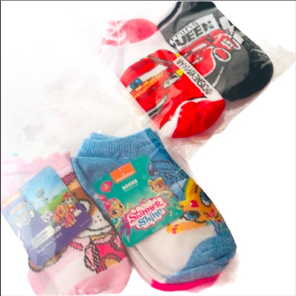 “Cars” , “Shimmer” c “Paw Patrol” Other - FREE w/20+purchase NWT kids character ankle socks